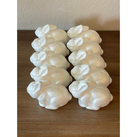 Set of 10 Styrofoam Easter Bunnies Rabbits - Picture 1 of 5